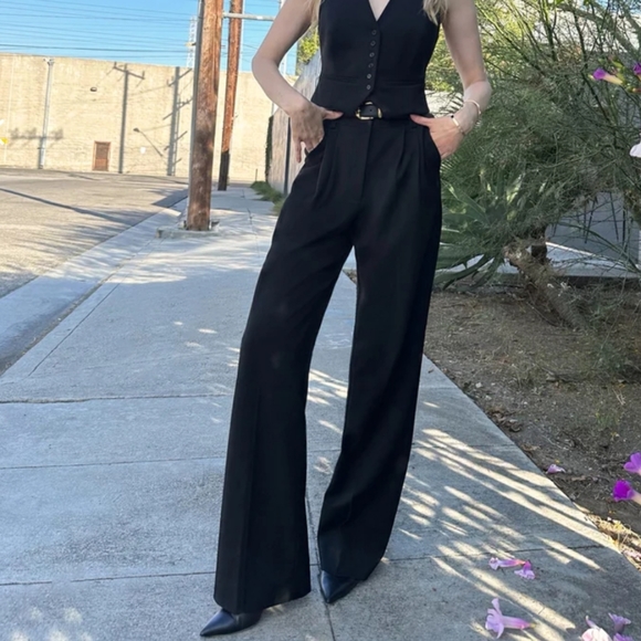 Favorite Daughter THE FAVORITE PANT Black Pleated Women's 6 NWT - Picture 3 of 12